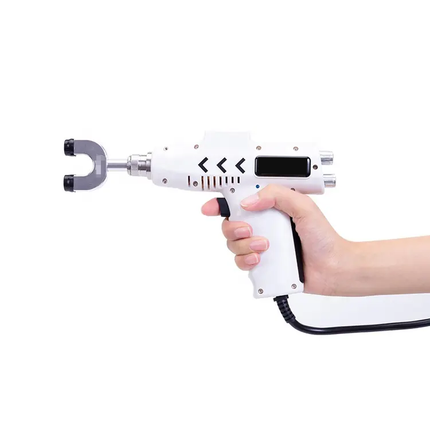 Handheld Electric Muscle Massager with Stepless Strength & Frequency Control White
