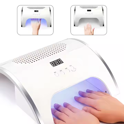 Professional 2-in-1 Nail Lamp with Dust Collector 80W Dual Fan Salon Machine