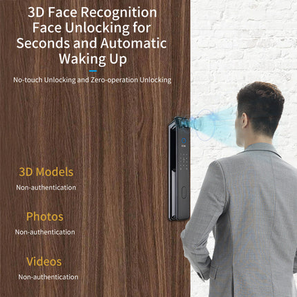 Electronic Door Lock with Real-Time Video Intercom, Facial Recognition and Multiple Unlock Options