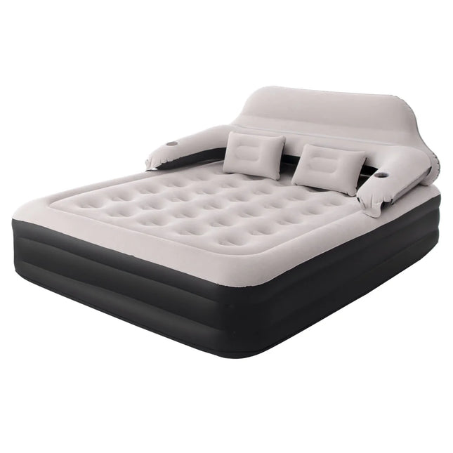 Portable Inflatable Sleeping Bed with Backrest for Camping & Guests