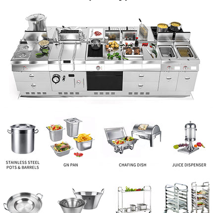 3-Tier Stainless Steel Service Trolley with 4-Inch Wheels for Kitchen and Restaurant Use