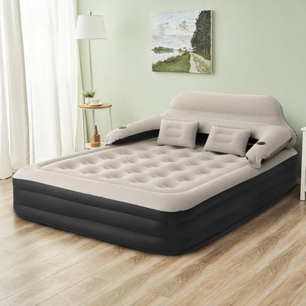 Portable Inflatable Sleeping Bed with Backrest for Camping & Guests