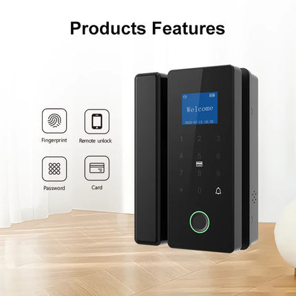 Wireless Smart Lock for Glass Doors with Fingerprint, Card and Password Access
