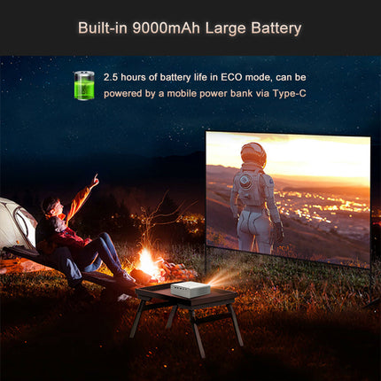 Portable 4K Mini DLP Projector with Auto Focus, Dual Stereo Speakers & Android 13 OS
