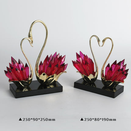 Elegant Crystal and Alloy Ornament for Home Office Display