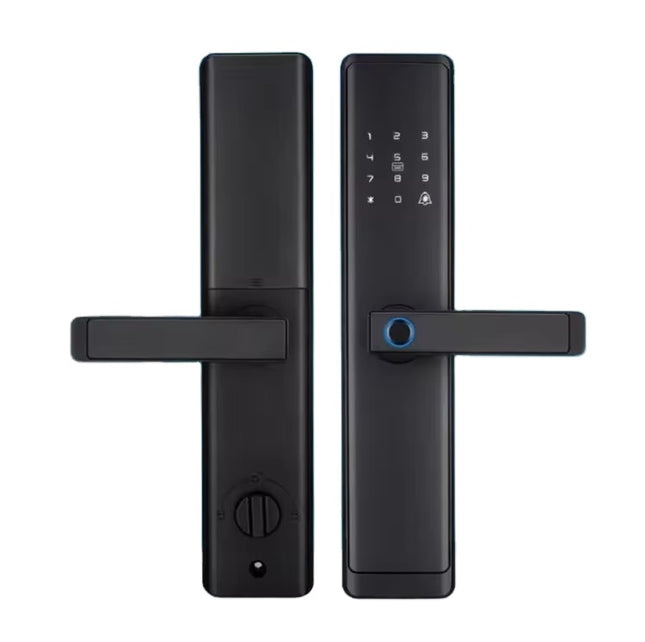 Aluminum Smart Door Lock with Fingerprint, Keyless Access & BLE/WiFi Connectivity