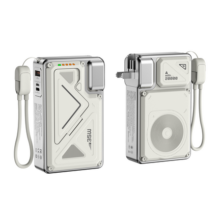 Portable 20000mAh Rechargeable Power Bank with Integrated AC Charger