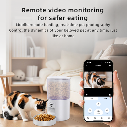 Smart Automatic Pet Feeder with Remote Feeding, Voice Interaction & Food-Fresh Design