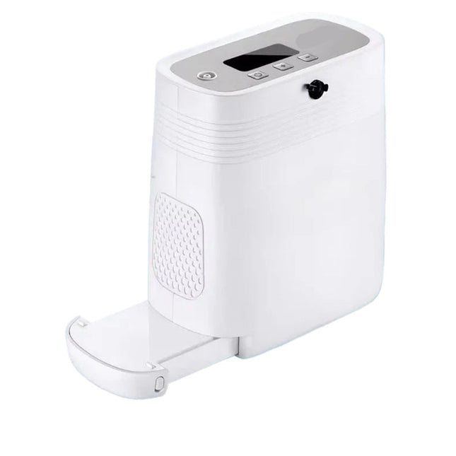 Compact 5L Oxygen Unit with Rechargeable Battery for Mobile Use White
