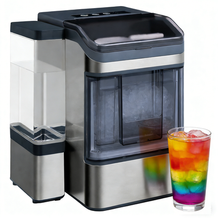 Portable Electric Crushed Ice Maker Stainless Steel 15kg/Day for Home, Office, Bar