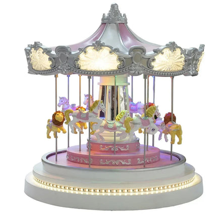 Festive 32cm LED Carousel Decoration with Motion, Music and Bluetooth Speaker Function