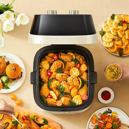 7.5L Digital Air Fryer with Touch Controls, Adjustable Temperature and Viewing Window, White