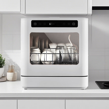 Space-Saving Tabletop Dishwasher with UV Sterilization & Tap Connection