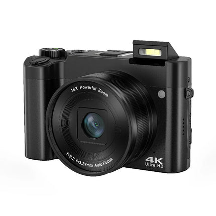 Compact 4K Digital Camcorder with 16X Zoom, 64MP Image Output, WiFi Sharing & Rotating Screen