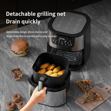 15L Large Capacity Air Fryer with Digital Touch & Knob, 1500W