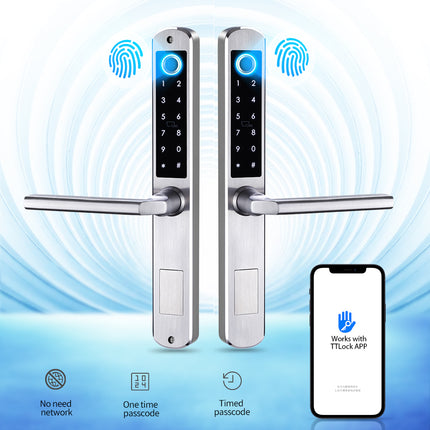 Smart Fingerprint Door Lock with Touch Keypad, App Access for Wooden & Aluminium Doors