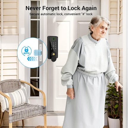 Bluetooth Smart Door Lock for Wooden Doors with Fingerprint, Card and App Control