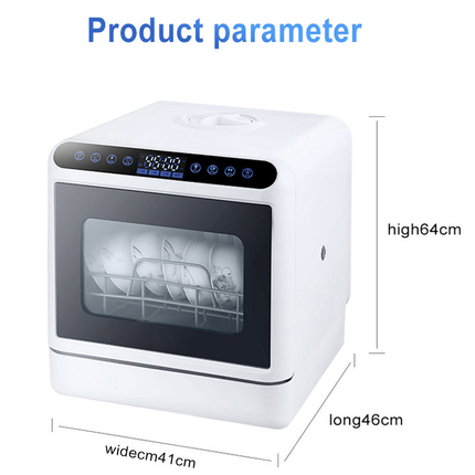 Portable Desktop Mini Dishwasher 5 Place Setting with Smart Control and Hot Air Drying