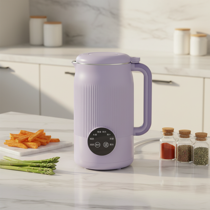 Multifunctional Electric Soy Milk and Soup Maker 1200ML with 6 Blades and Touch Control White