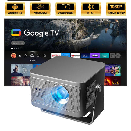 Portable Home Projector 1080P with Built-In Speaker & Screencast