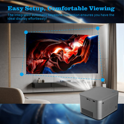 Compact Android 11 HD Projector 2GB RAM 32GB Storage Bluetooth 5.0 40–150” Display
