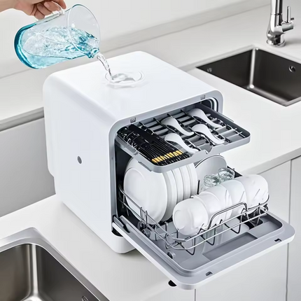 Portable Desktop Mini Dishwasher 5 Place Setting with Smart Control and Hot Air Drying
