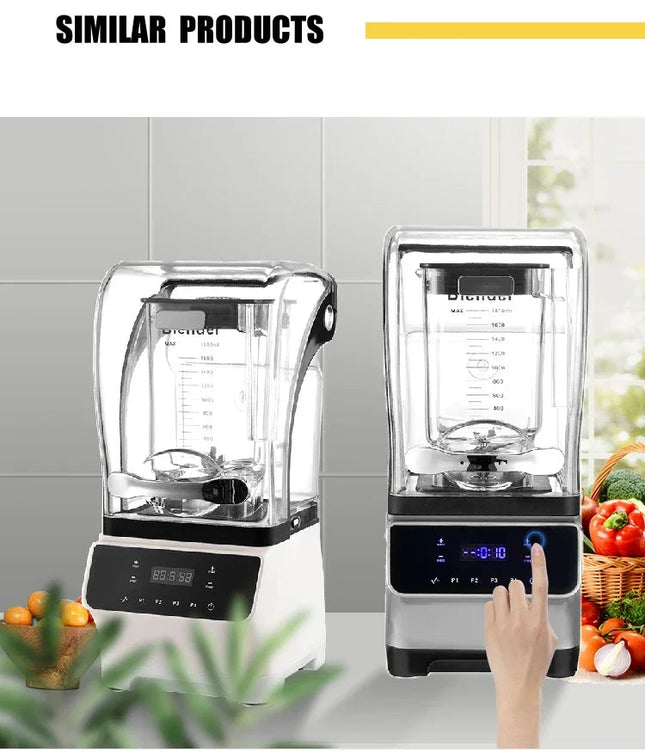 1.8L Commercial Blender with 8-Blade Stainless Steel Cutter, Digital Controls and Overload Protection