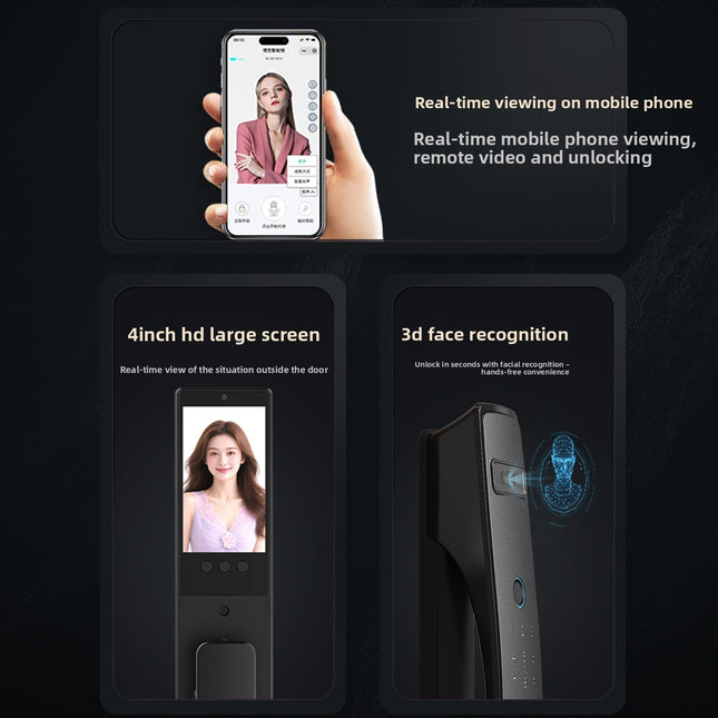 Smart Door Lock with Facial Recognition, Palm Vein Access and Dual Cameras