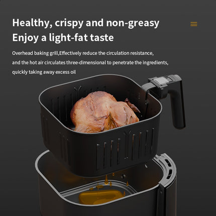 Stainless Steel Air Fryer 15L, 1500W Electric Hot Oven with Non-Stick Basket & Adjustable 80-200°C Temp