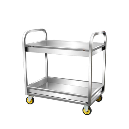 Stainless Steel 2-Tier Utility Cart 2/M/0.6mm for Home and Commercial Spaces