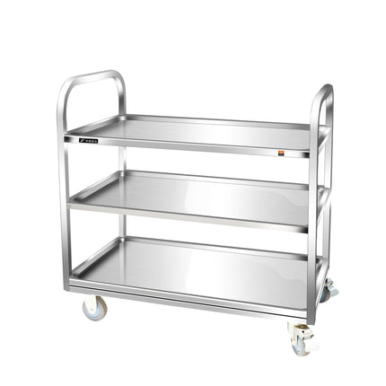 Stainless Steel 2-Tier Utility Cart 2/M/0.6mm for Home and Commercial Spaces