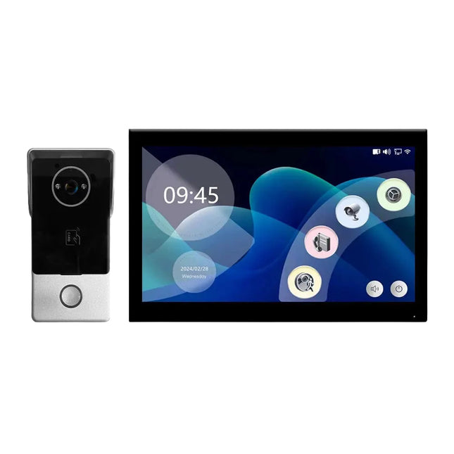 Wired 2-Wire Smart Home Intercom with Color Touchscreen & 160° Wide-Angle Camera