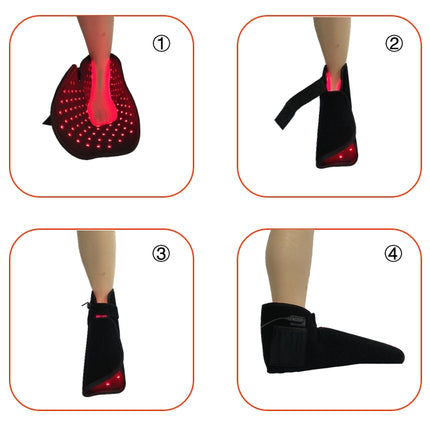 Portable Red Light Relaxation Footwear for Foot Circulation and Muscle Recovery Black
