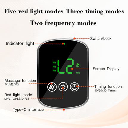Cordless Infrared & Red LED Relaxation Wrap for Back, Waist and Joint Support