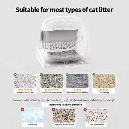 Smart Self-Cleaning Cat Litter Box with App Control and Infrared Safety Sensor