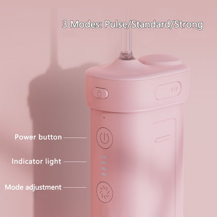 Rechargeable Cordless Water Flosser, IPX7 Waterproof, 360° Rotating Nozzles
