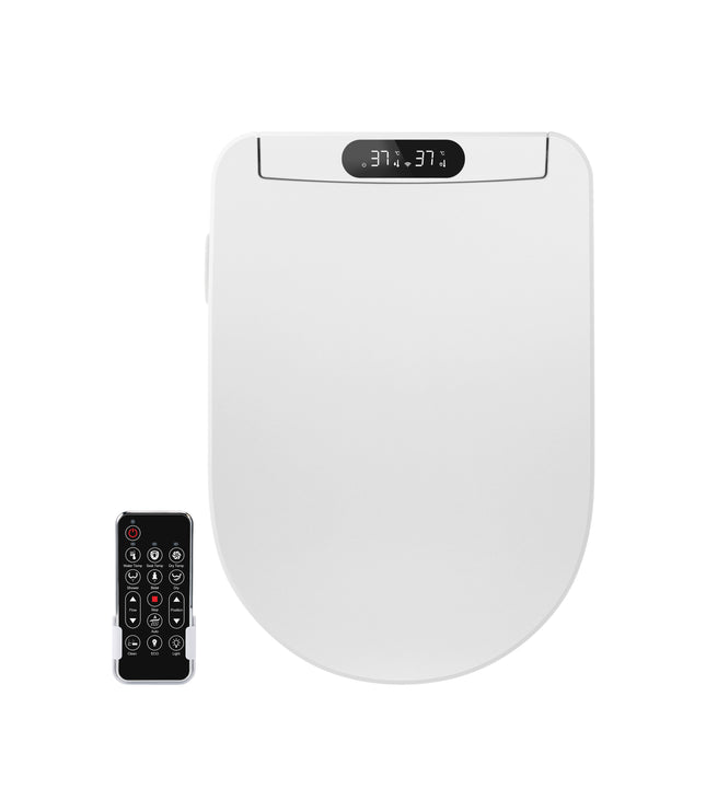 Smart U-Shape Toilet Seat with Remote Control, Bidet Function, Warm Air Dryer, Night Light