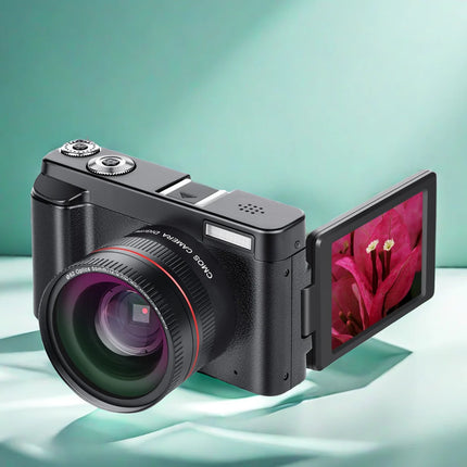 Compact 48MP UHD Camera for Vlogging & Streaming with Rotating IPS Display and LED Light