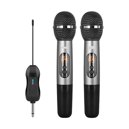 Portable Wireless Karaoke Microphone with Metal Body and Cardioid Pickup for Home and Stage Use