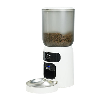 Portable Wi-Fi Pet Feeder with Custom Meal Schedule AI Tracking & Remote Monitoring White