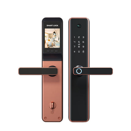 Waterproof Smart Fingerprint & App Sliding Door Lock with HD Camera and Password Access