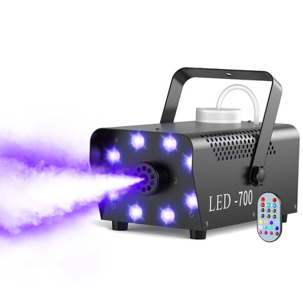Portable 700W Fog Machine with 8 RGB LED Lights, 3.5m Smoke Output and Wireless Remote
