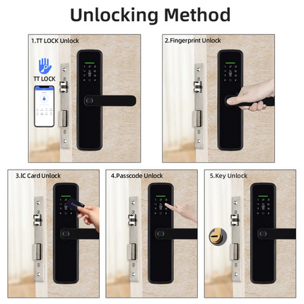 Biometric Fingerprint Smart Door Lock – Keyless Entry with Password, Card, and Mechanical Key