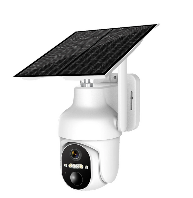 Outdoor 4G Solar Security Camera 3MP with Rechargeable Batteries White
