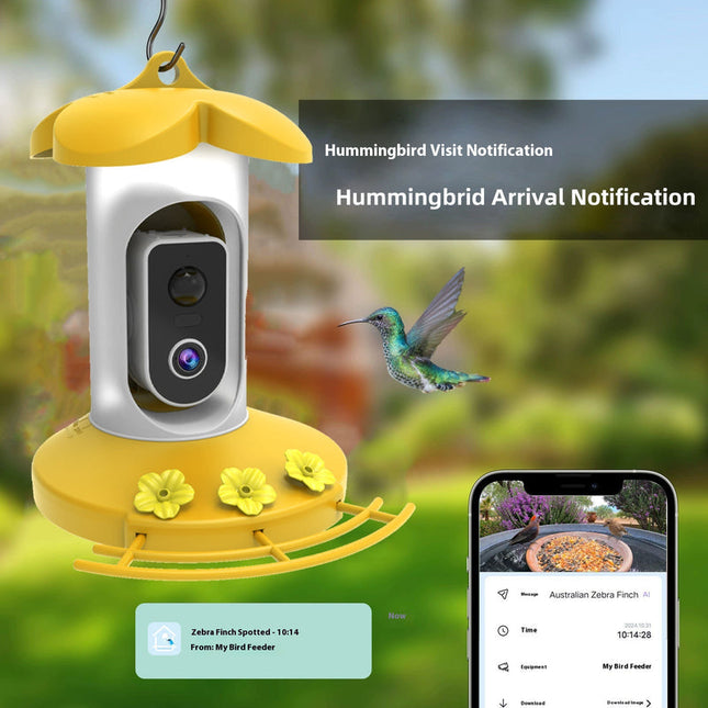 Smart Solar Bird Feeder Camera with AI Detection, 4MP Video, Night Vision & App Control