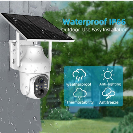 Outdoor 4G Solar Security Camera 3MP with Rechargeable Batteries White