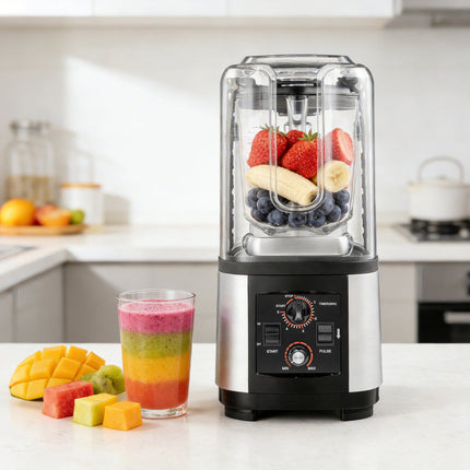 Electric 2L High-Power Blender with ABS Body, 5+ Speeds & Noise-Reducing Lid