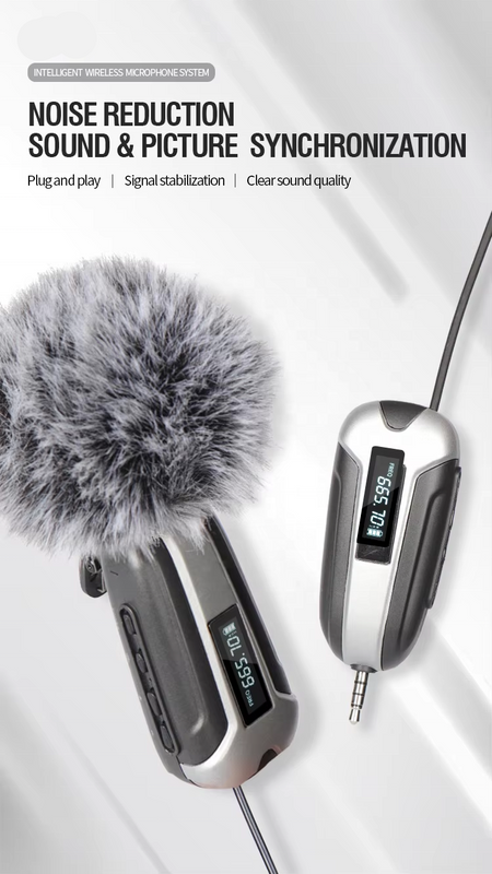 Wireless Headset Microphone System with Detachable Lavalier and Receiver