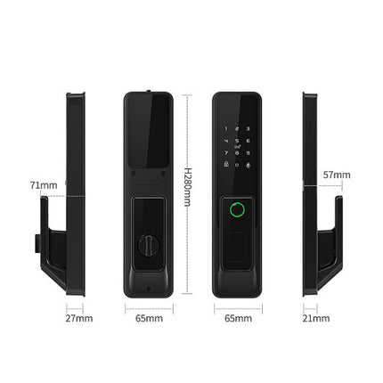 Automatic Smart Fingerprint Door Lock with Wi-Fi App, Card, and Key Access