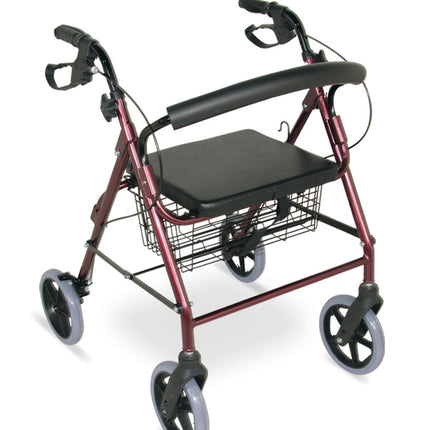 Premium Mobility Support Rollator for Seniors with Folding Frame & Built-In Rest Seat